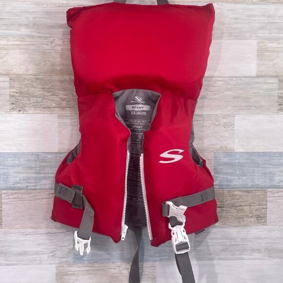Stearns Classic Infant Life Vest Jacket Red Up To 30lbs Type II USCG - Picture 3 of 5